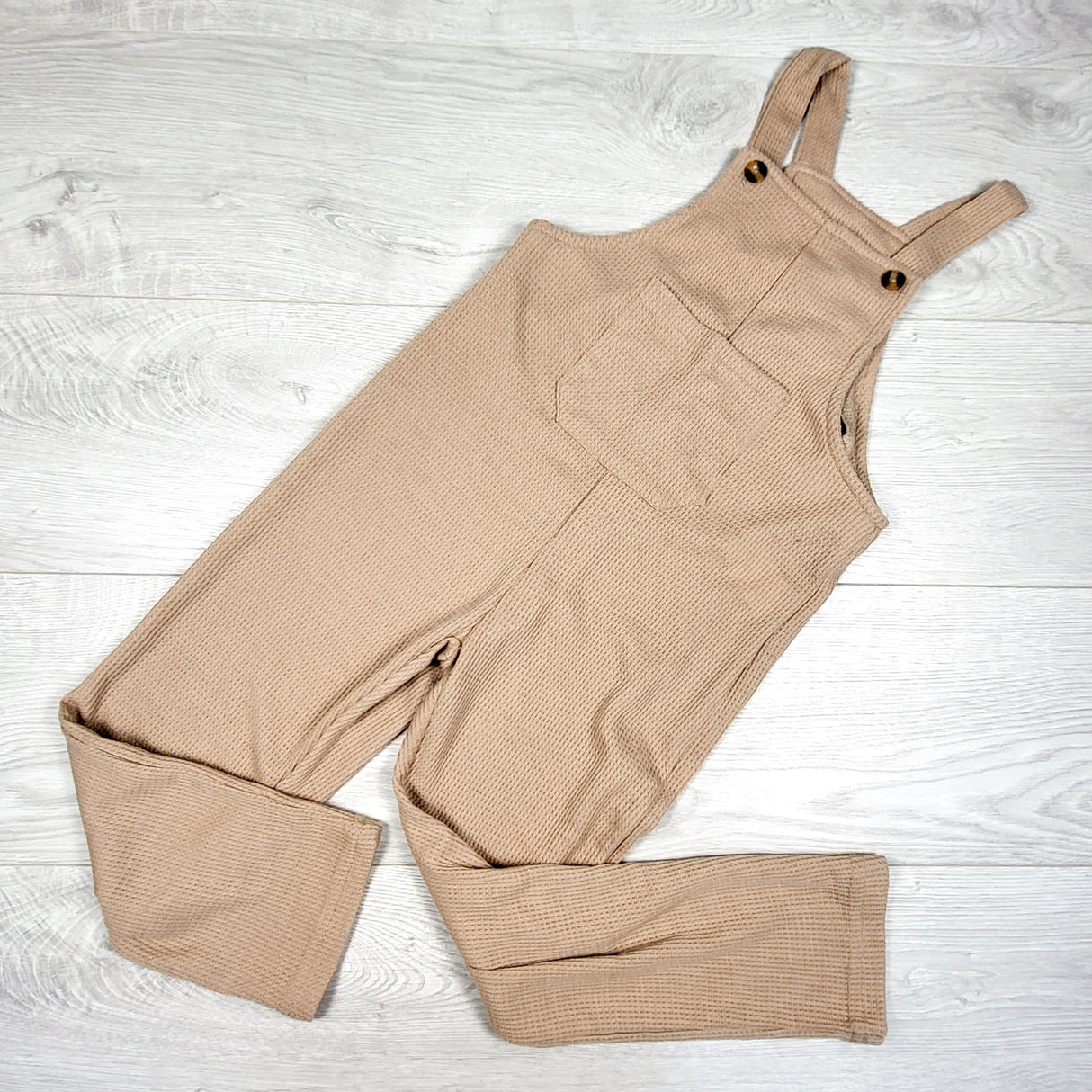 Shein tan waffle knit overalls. Size 6
