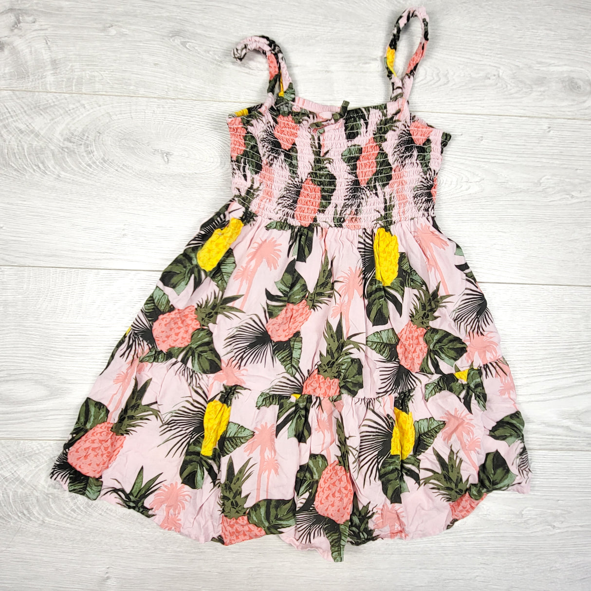 Children's place pineapple print sleeveless rayon dress. Size 5T