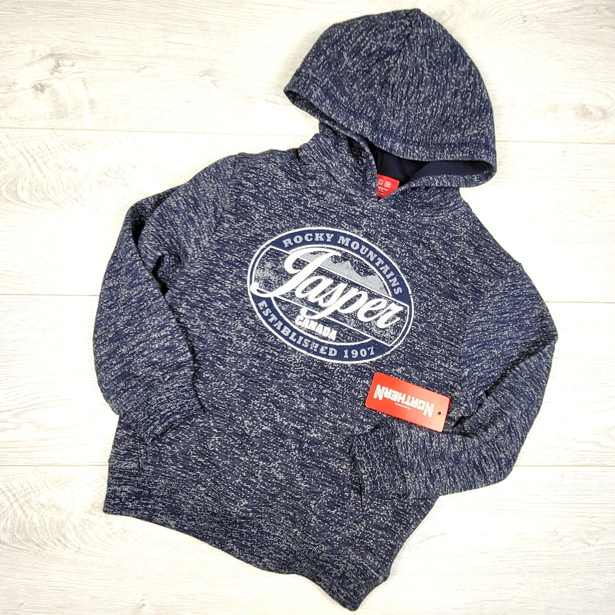 NEW - Blue marled pullover Jasper hoodie. Size 6