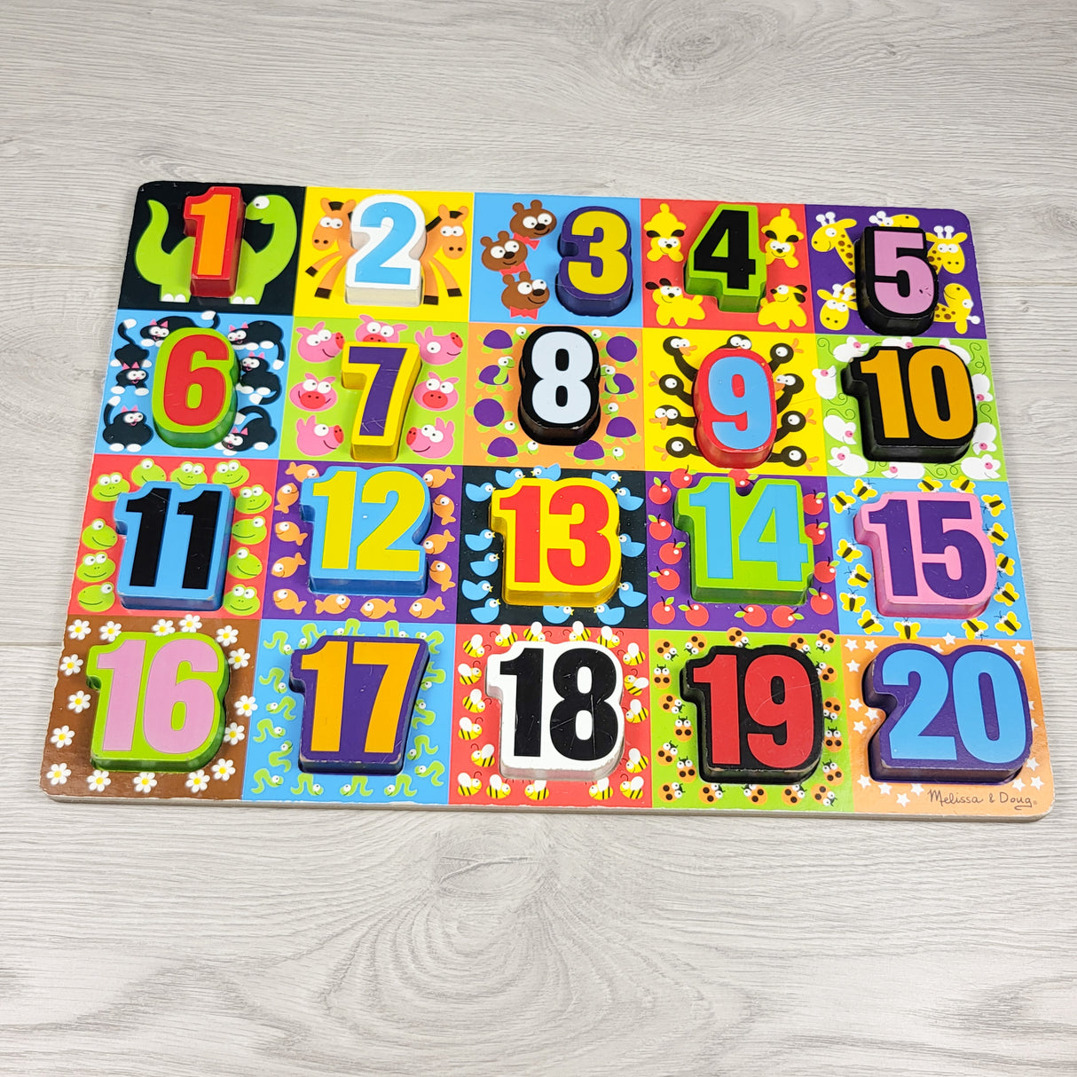 Melissa and Doug jumbo wooden numbers chunky puzzle (sorry, no shipping)