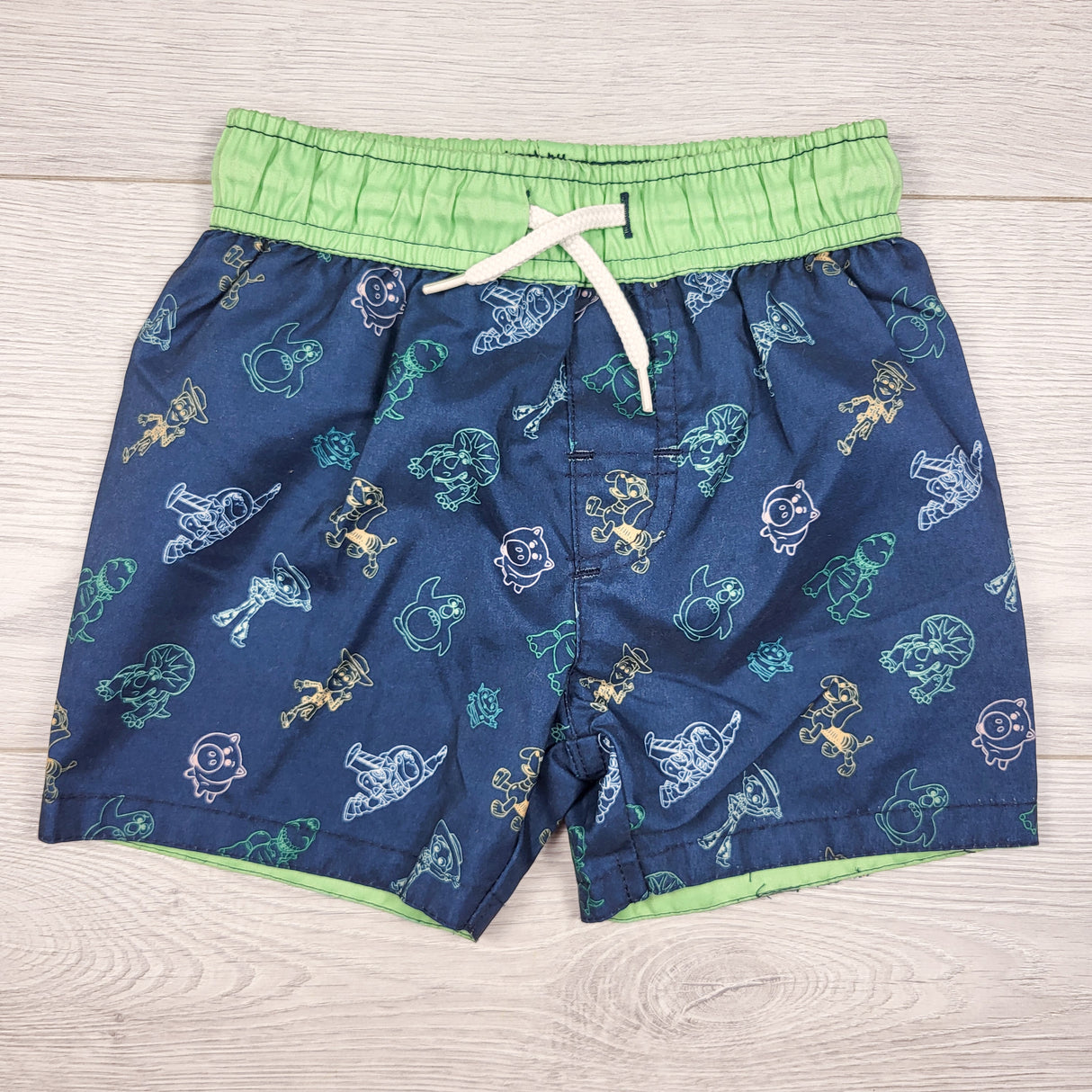 Disney navy Toy Story swim shorts. Size 2T