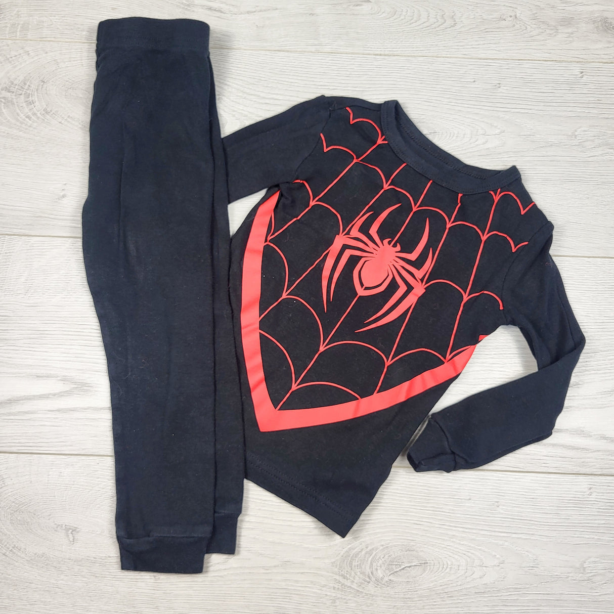 Black 2pc cotton Spider-man PJs. Size 3T