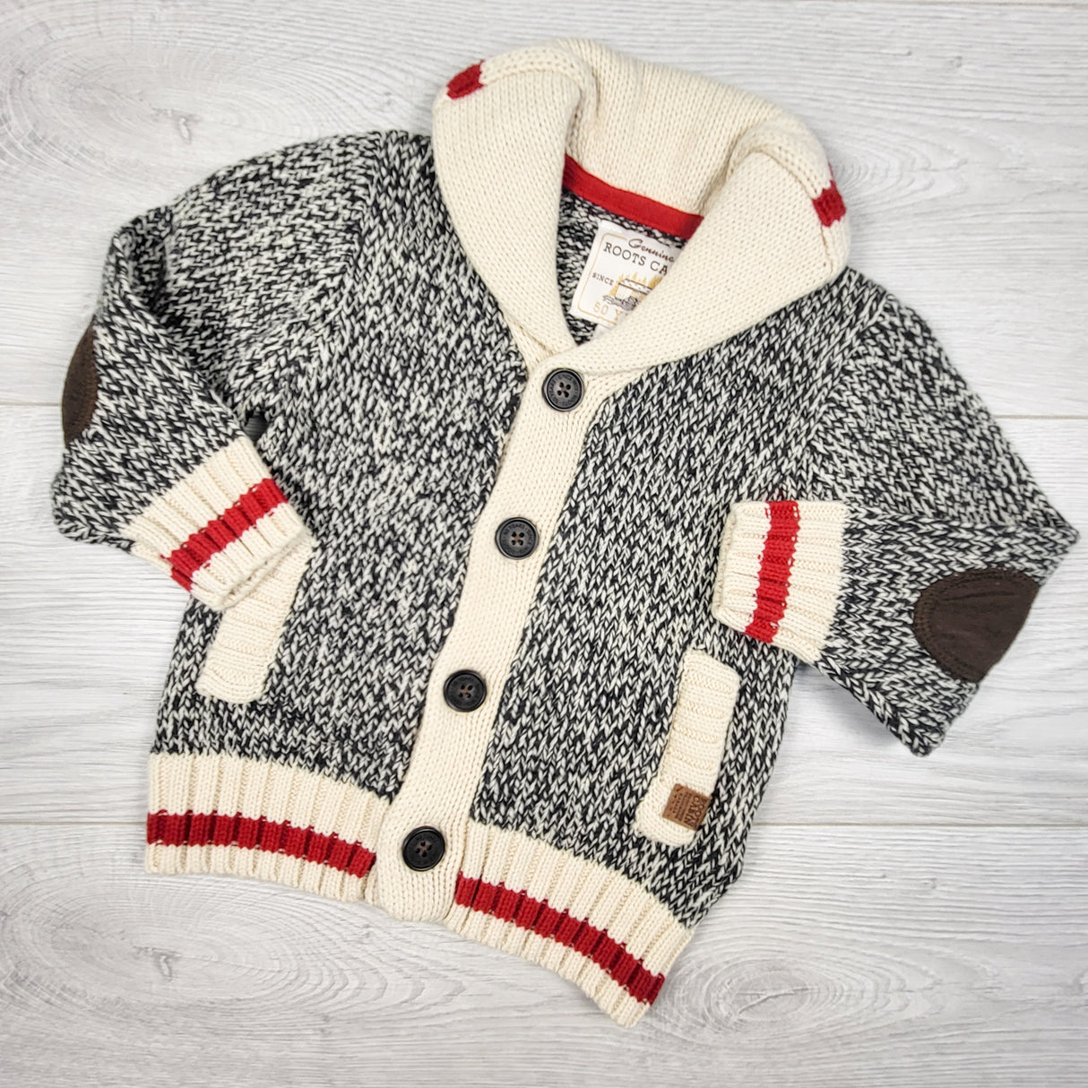 Roots cabin cardigan sweater. Size 6-12 months