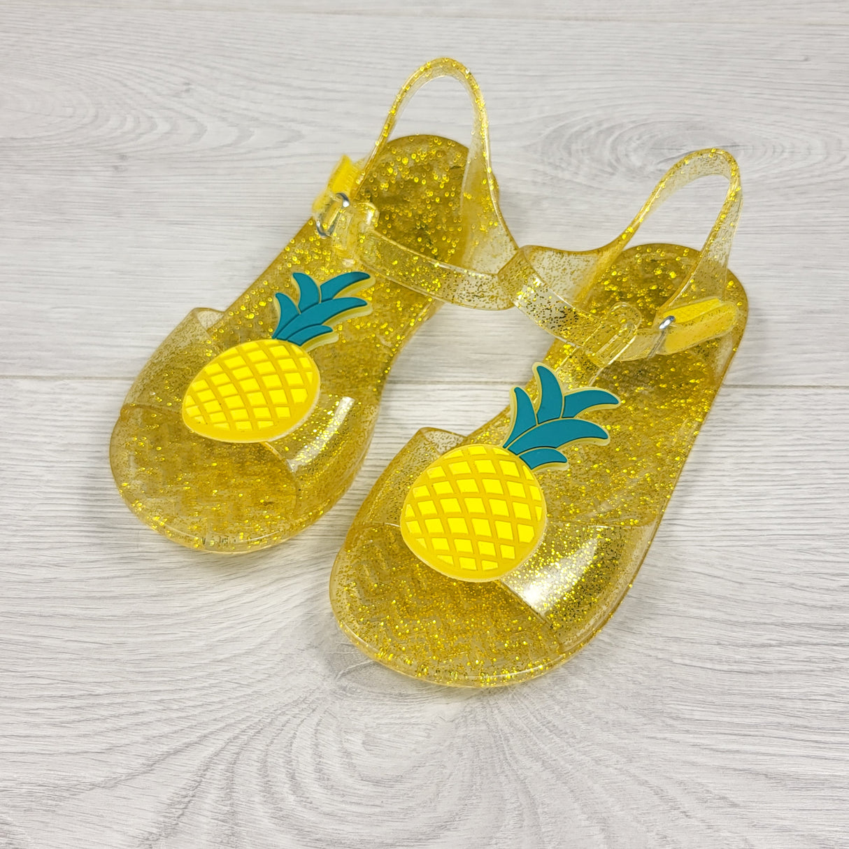 Old Navy yellow glitter pineapple sandals. Size 10