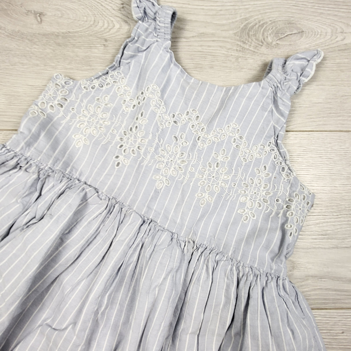 Gap blue striped dress with eyelet detail. Size 5T