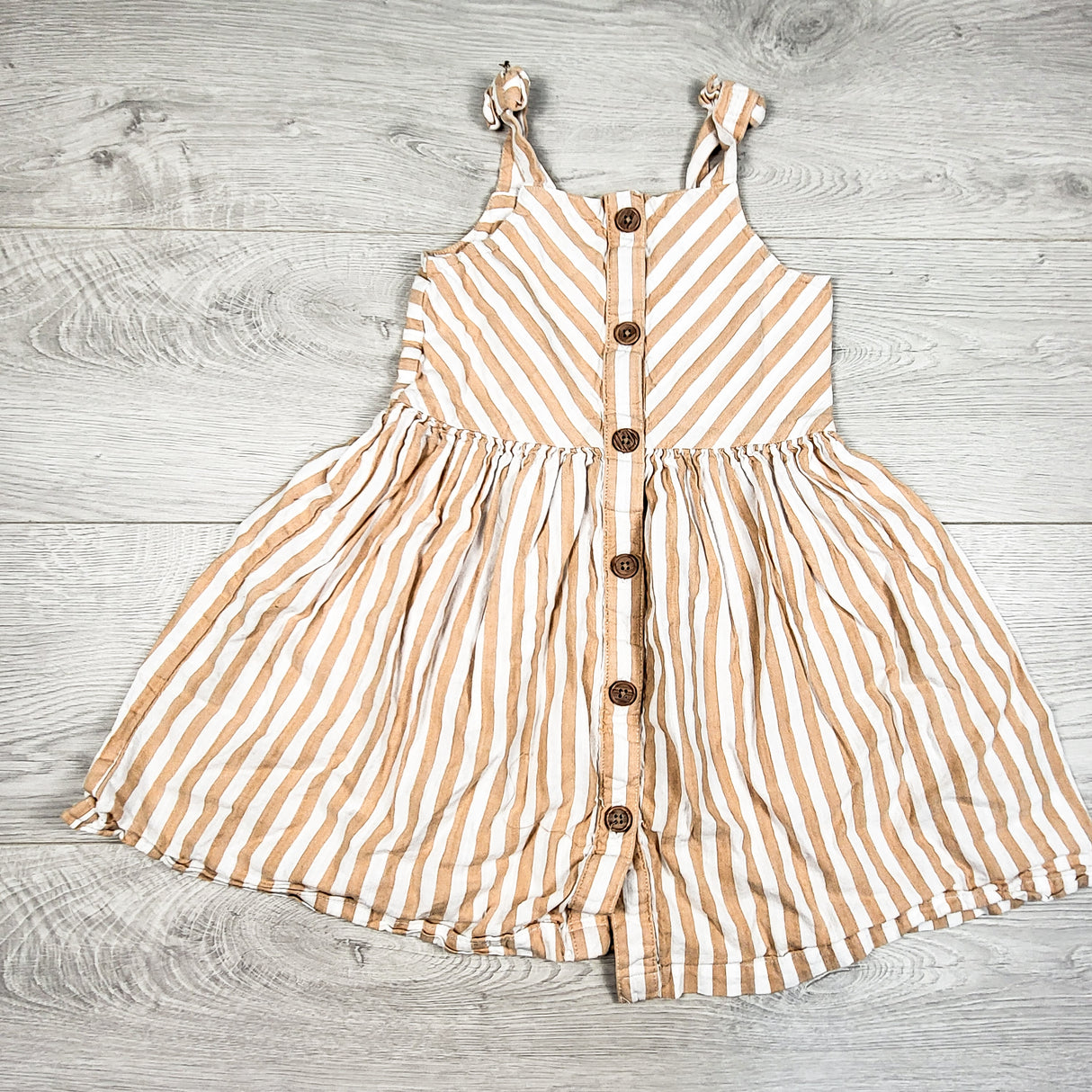 Lucky Penny beige striped dress. Size 5T