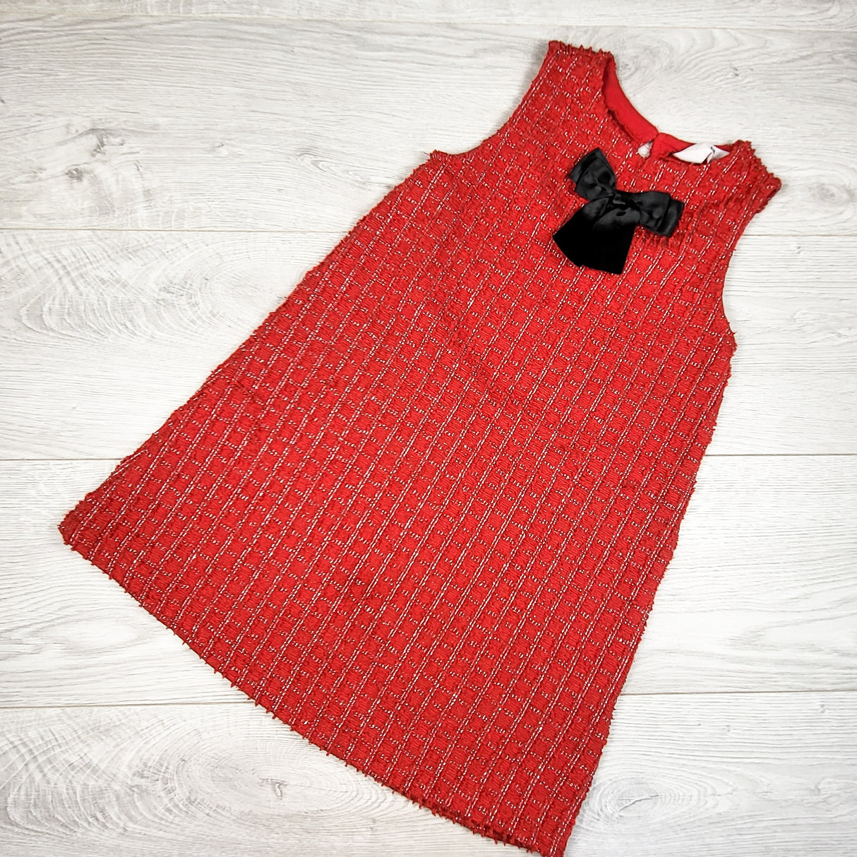 H and M red plaid tweed dress. Soze 4-6 Years