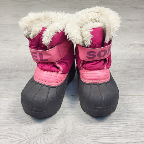 Pink Sorel snow boots. Size 10