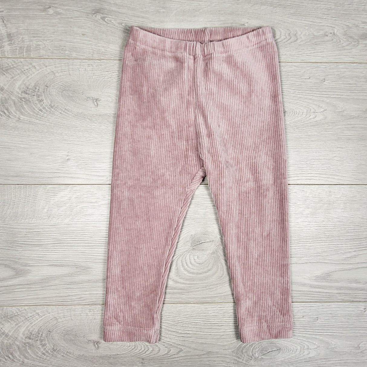 Uniqlo pink ribbed velour leggings. Size 18-24 months