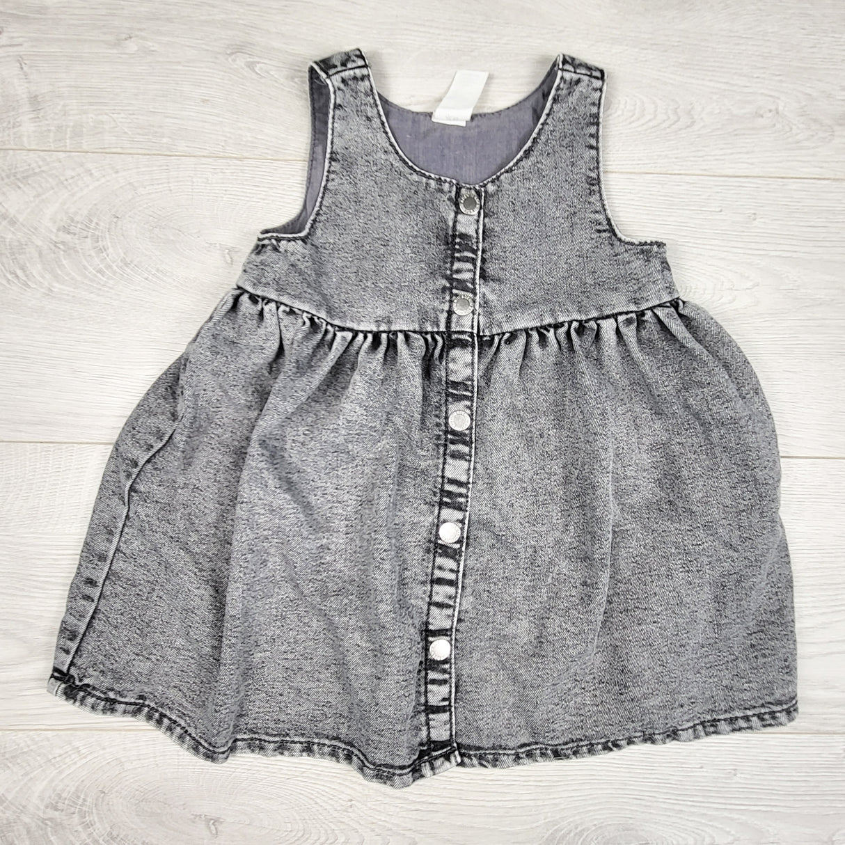 H and M grey acid wash denim dress. Size 12-18 months