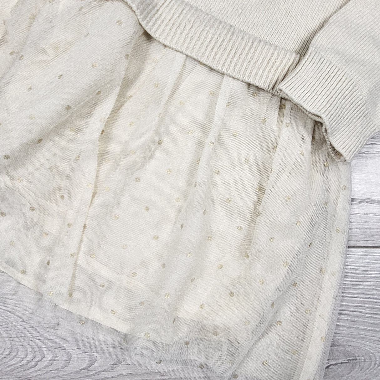 Gap ivory sweater dress with tulle skirting. Size 18-24 months