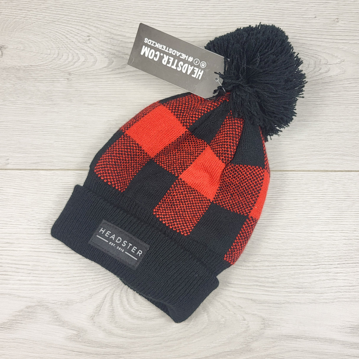 NEW - Headster red buffalo plaid toque. Size small (1-4 Years)