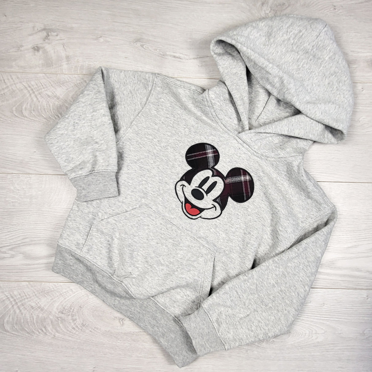 Gap x Disney grey fleecy lined Mickey Mouse pullover hoodie. Size 5T