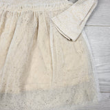 Oshkosh beige ribbed dress with sparkle tulle skirting. Size 2T