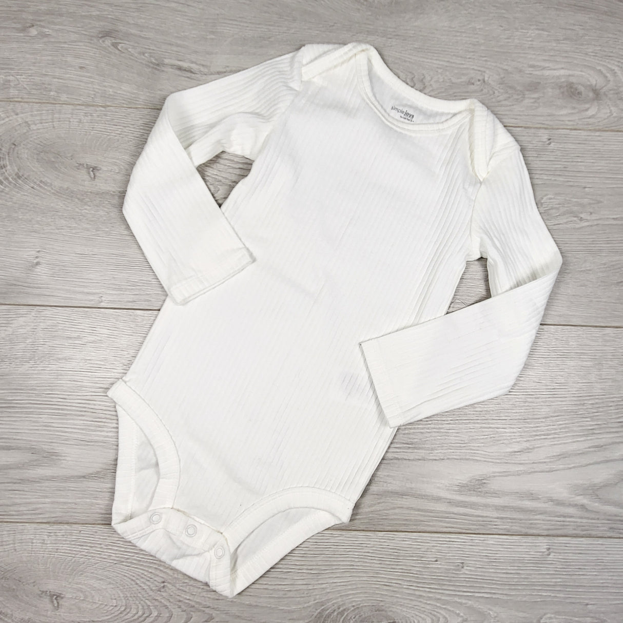 Simple Joys white ribbed bodysuit. Size 24 months