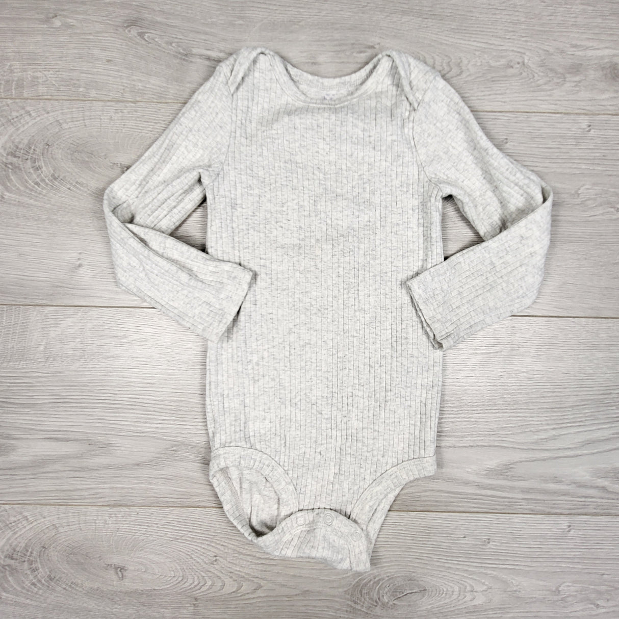 Simple Joys grey ribbed bodysuit. Size 24 months