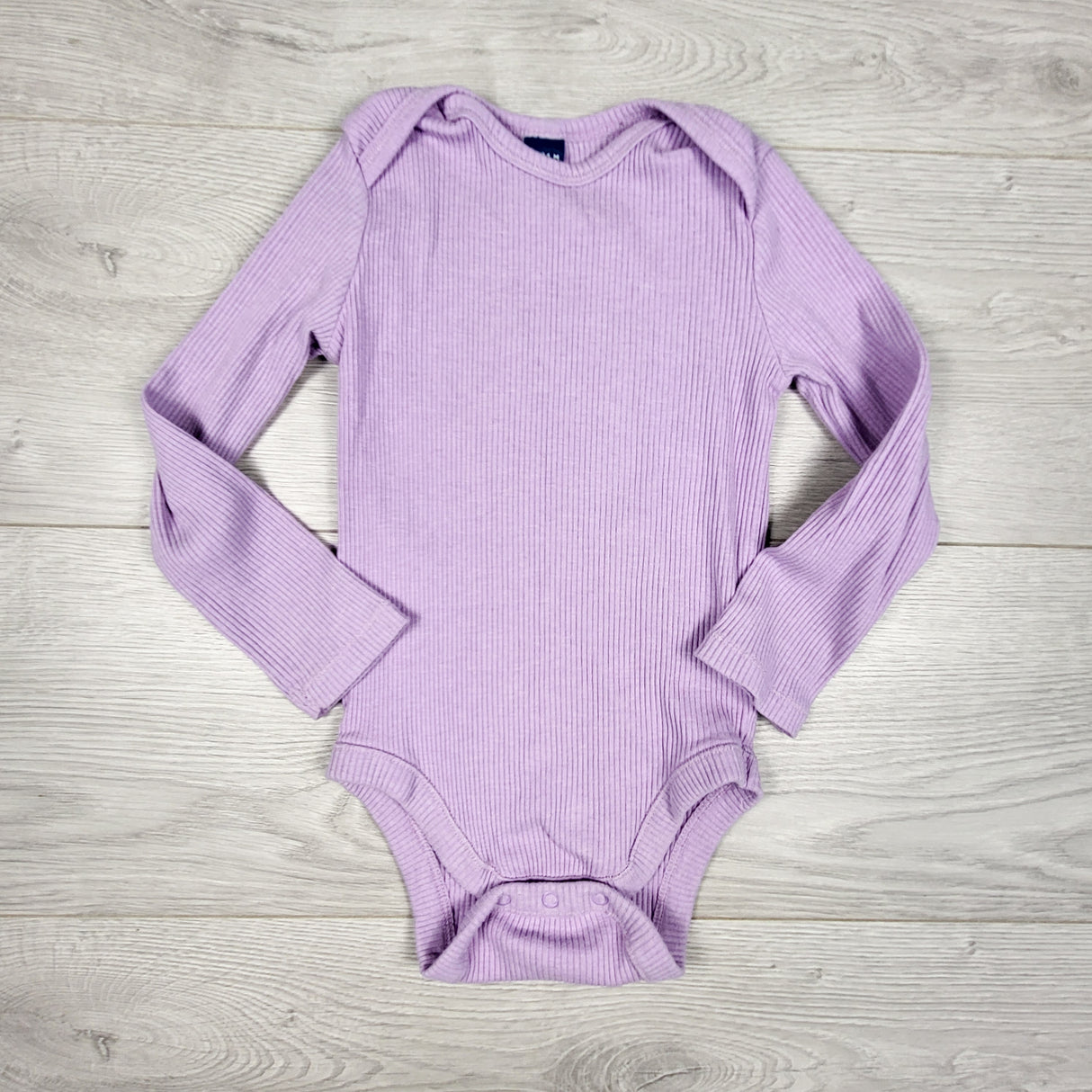 Old Navy purple ribbed bodysuit. Size 18-24 months