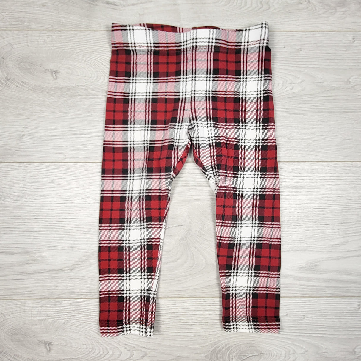 Joe red plaid leggings. Size 2T