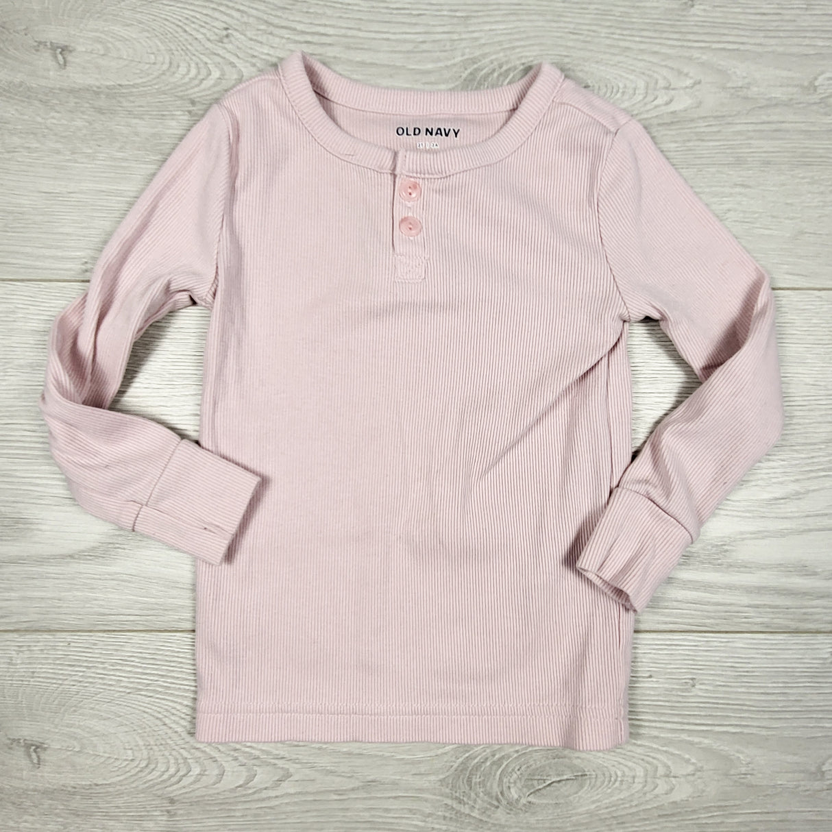 Old Navy pink ribbed long sleeve top. Size 2T