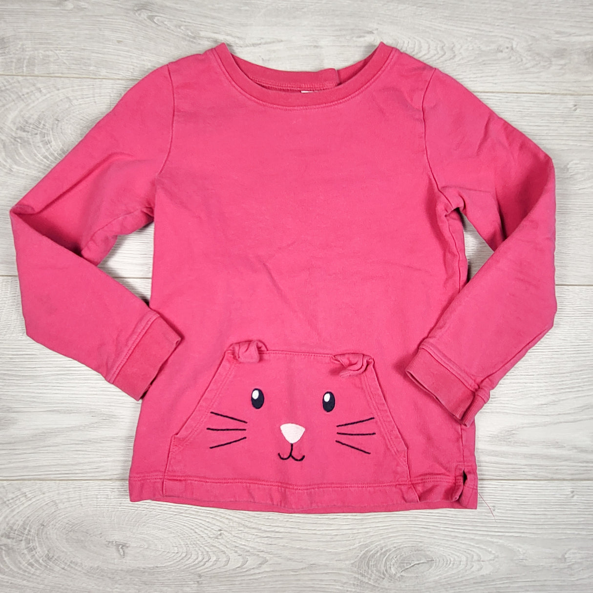 Carters pink sweatshirt with cat. Size 6