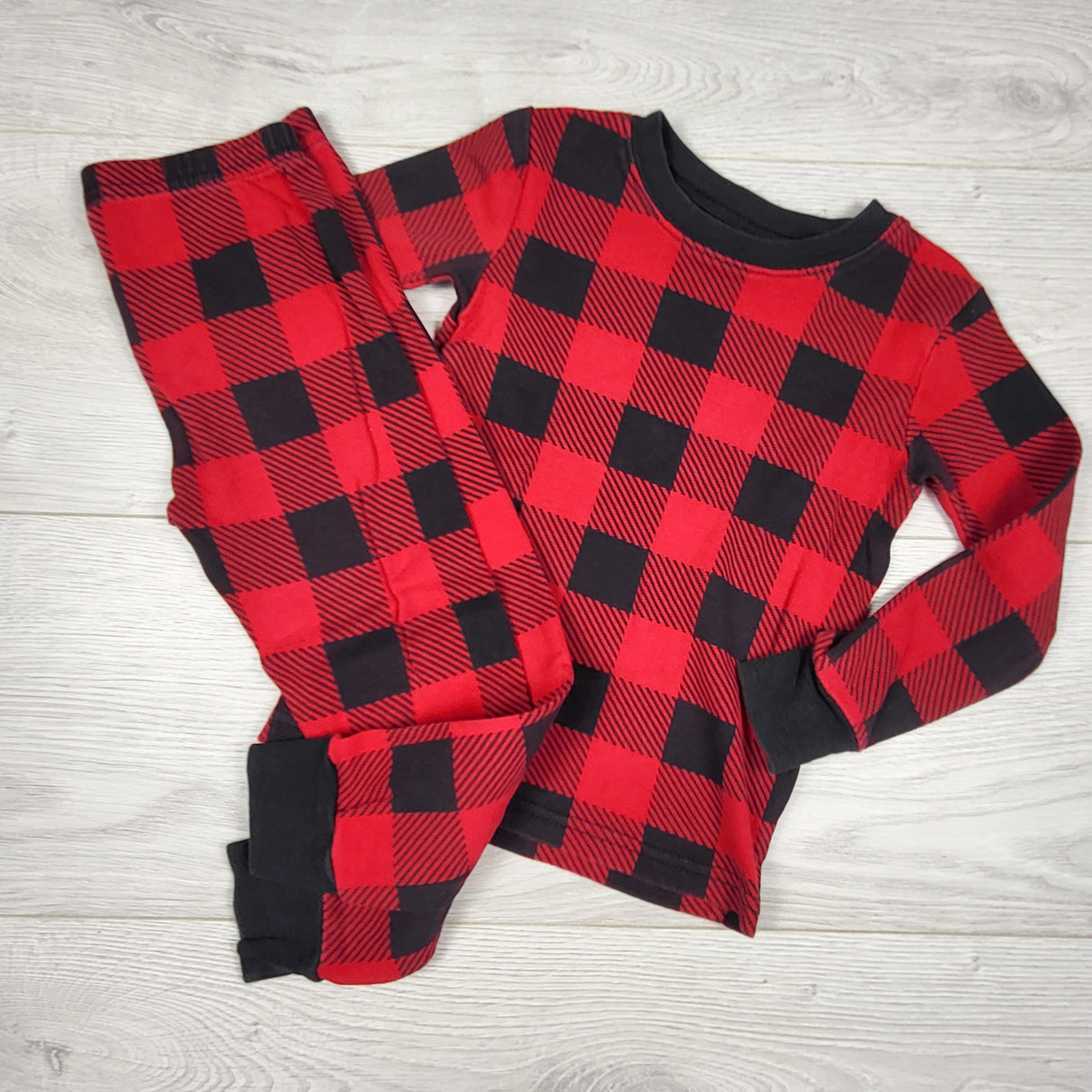 Carters red buffalo plaid 2pc PJs. Size 3T