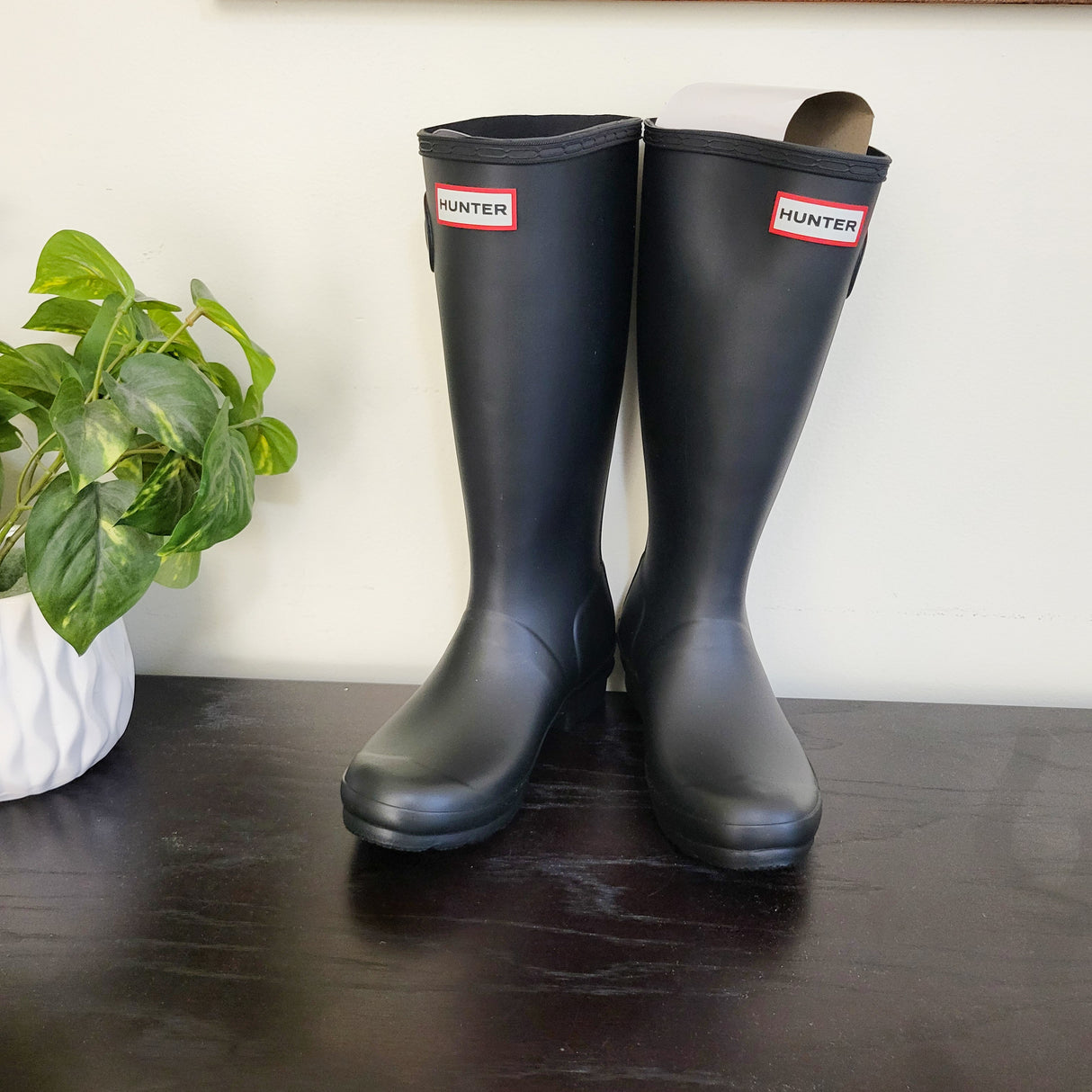 NEW in box - Hunter matte black rain boots. Youth size 5 (girls) - sorry, no shipping