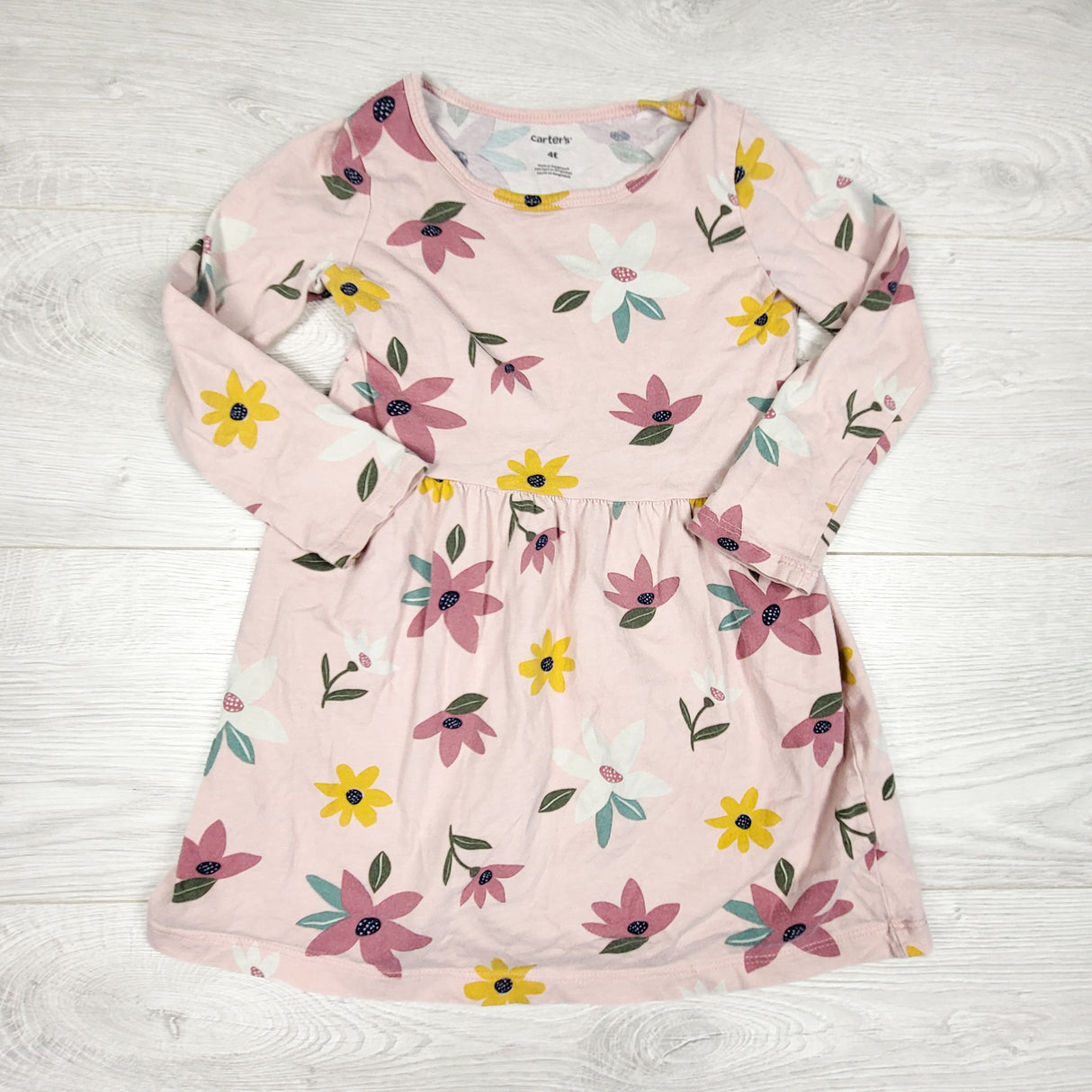 Carters pink floral print dress. Size 4T