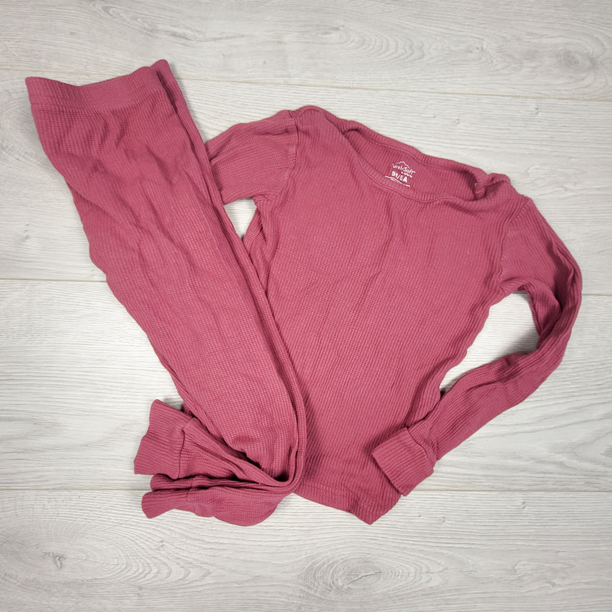 Carters pink waffle knit "Purely Soft" 2pc PJs. Size 5T