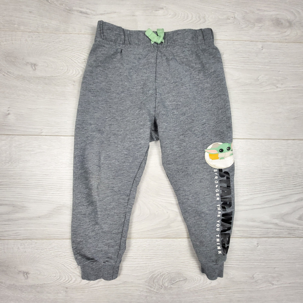 Grey Star Wars joggers with Baby Yoda. Size 2T
