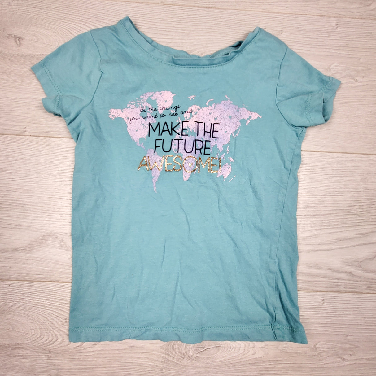 George teal "Make the Future Awesome" t-shirt. Size 6