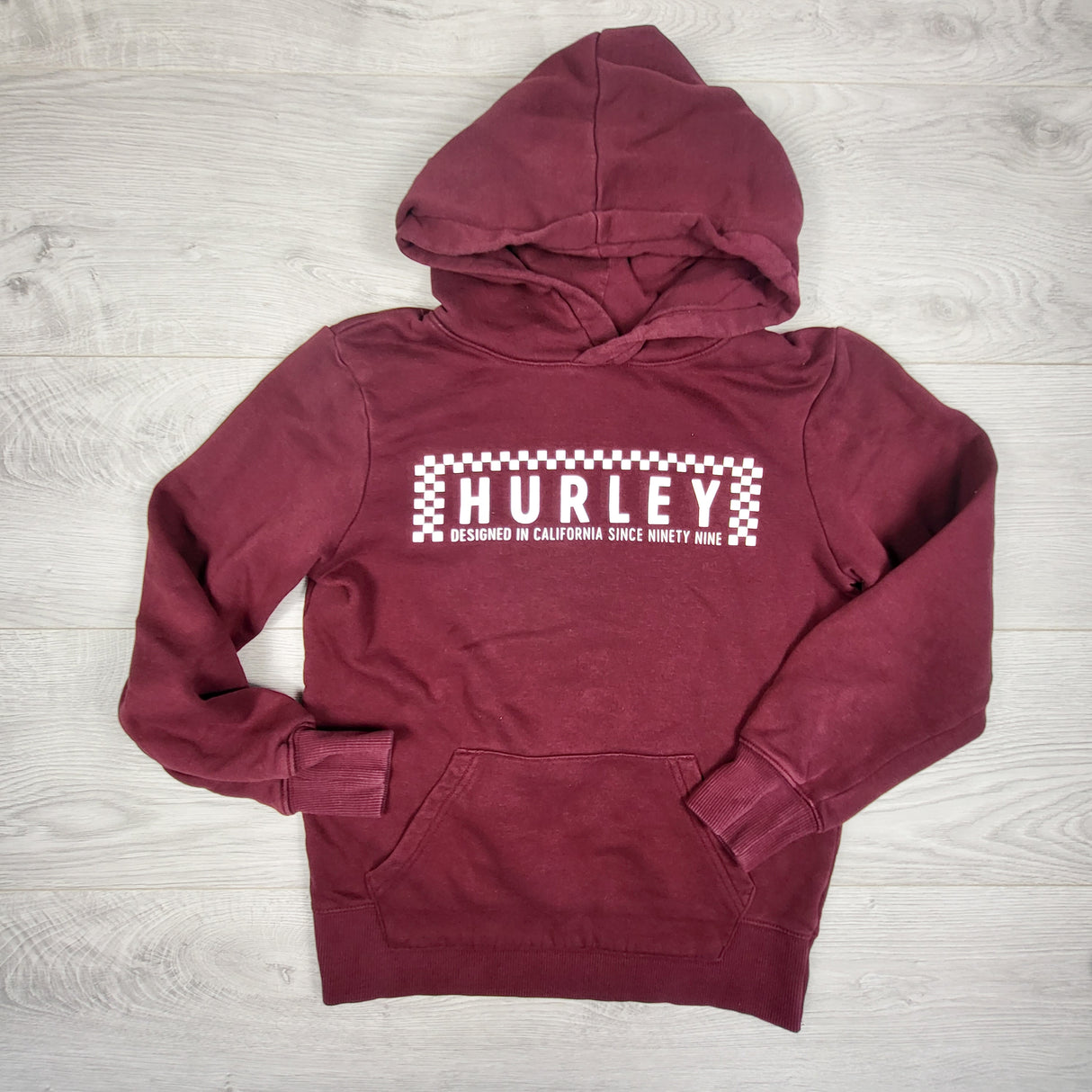 Hurley burgundy pullover hoodie. Size 7/8
