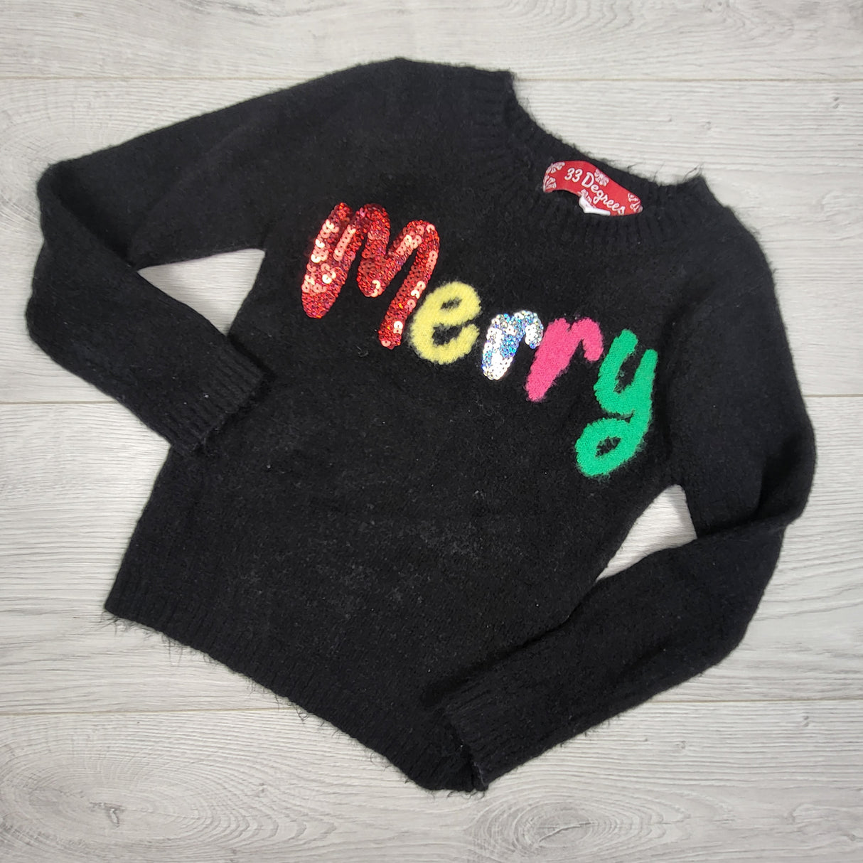 33 Degrees black "Merry" sweater. Size 4T