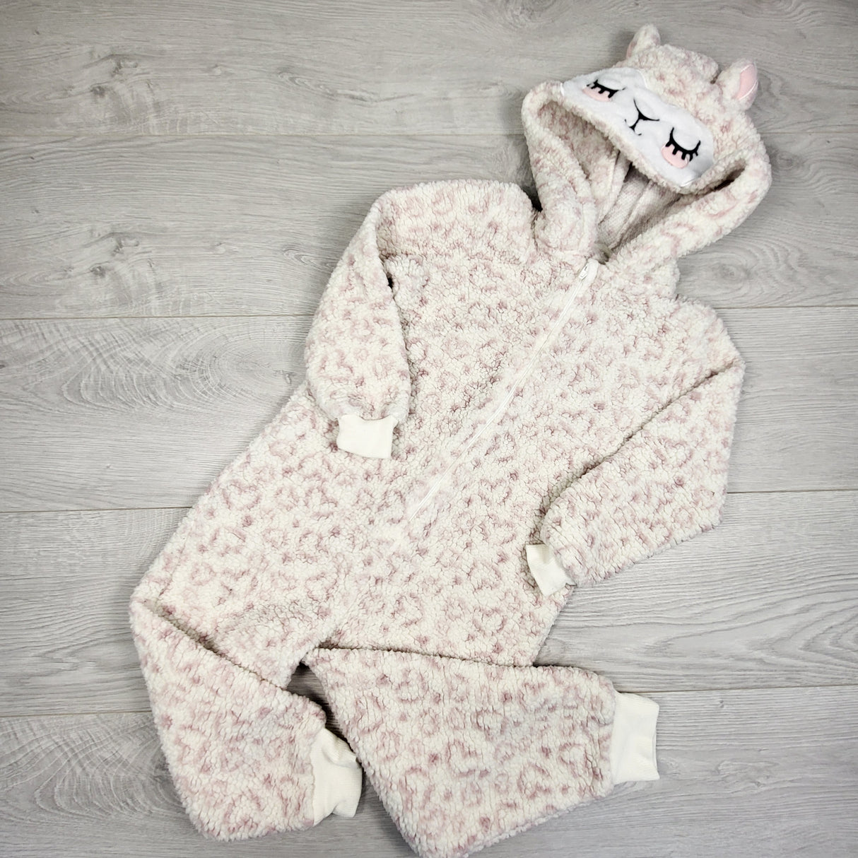 George leopard print hooded sherpa onesie. Size 4T