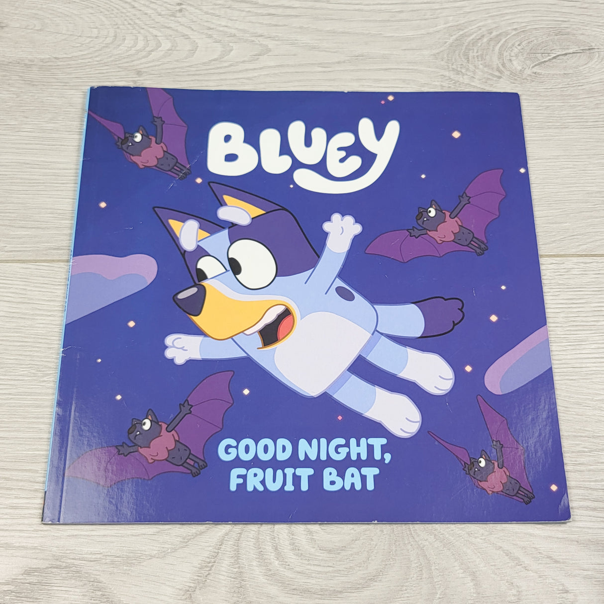 Goodnight Fruit Bat. Soft cover Bluey book
