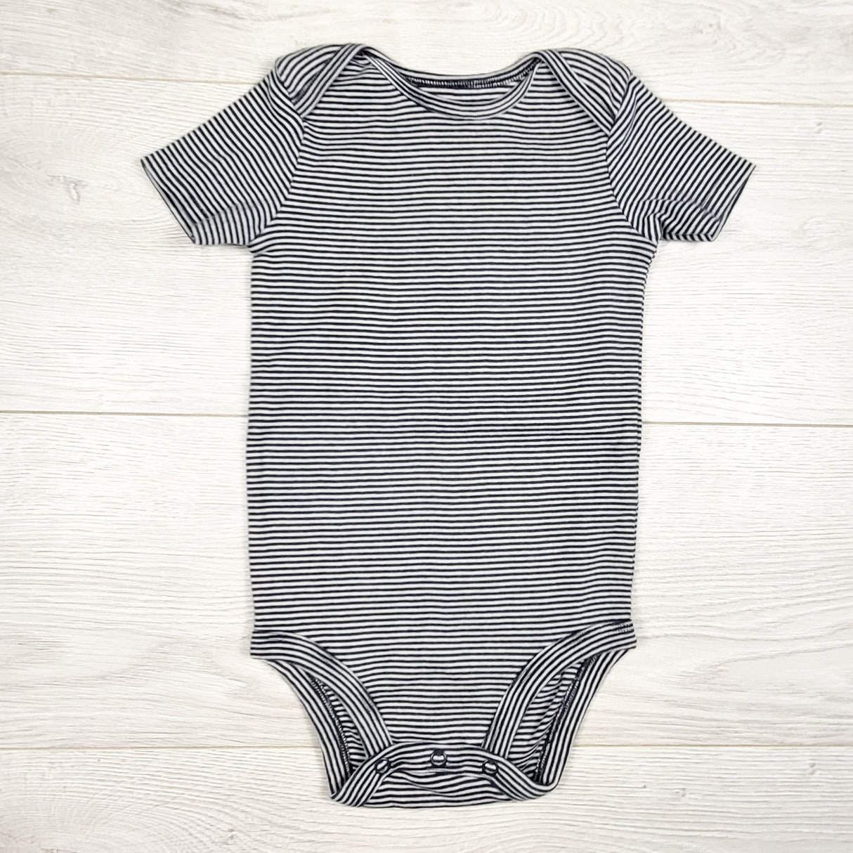 Just One You grey striped bodysuit. Size 18 months