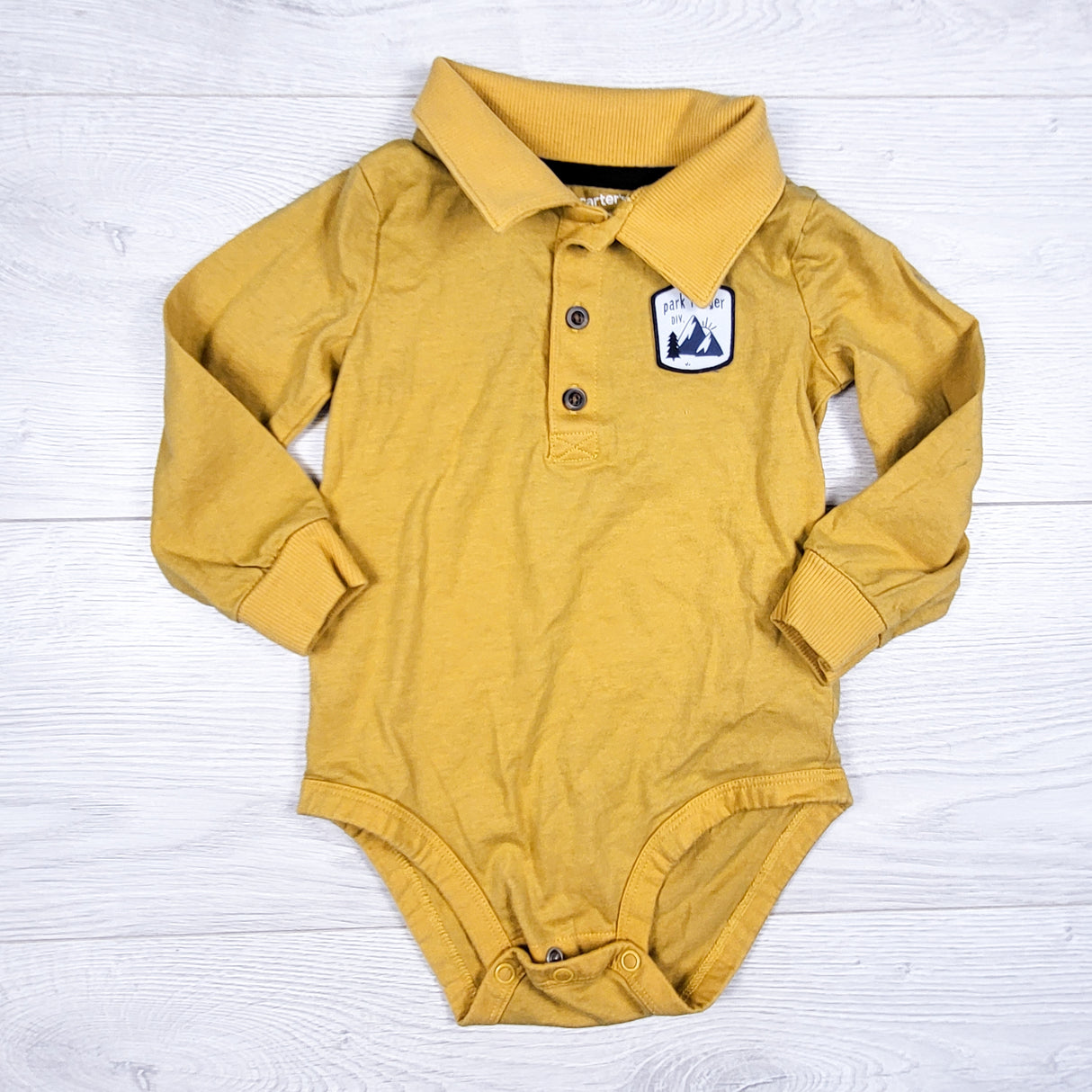 Carters yellow collared bodysuit. Size 18 months