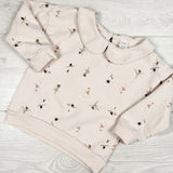 PL Baby pale pink sweatshirt with ballerinas. Size 18 months