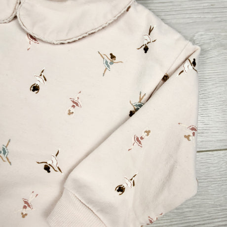 PL Baby pale pink sweatshirt with ballerinas. Size 18 months