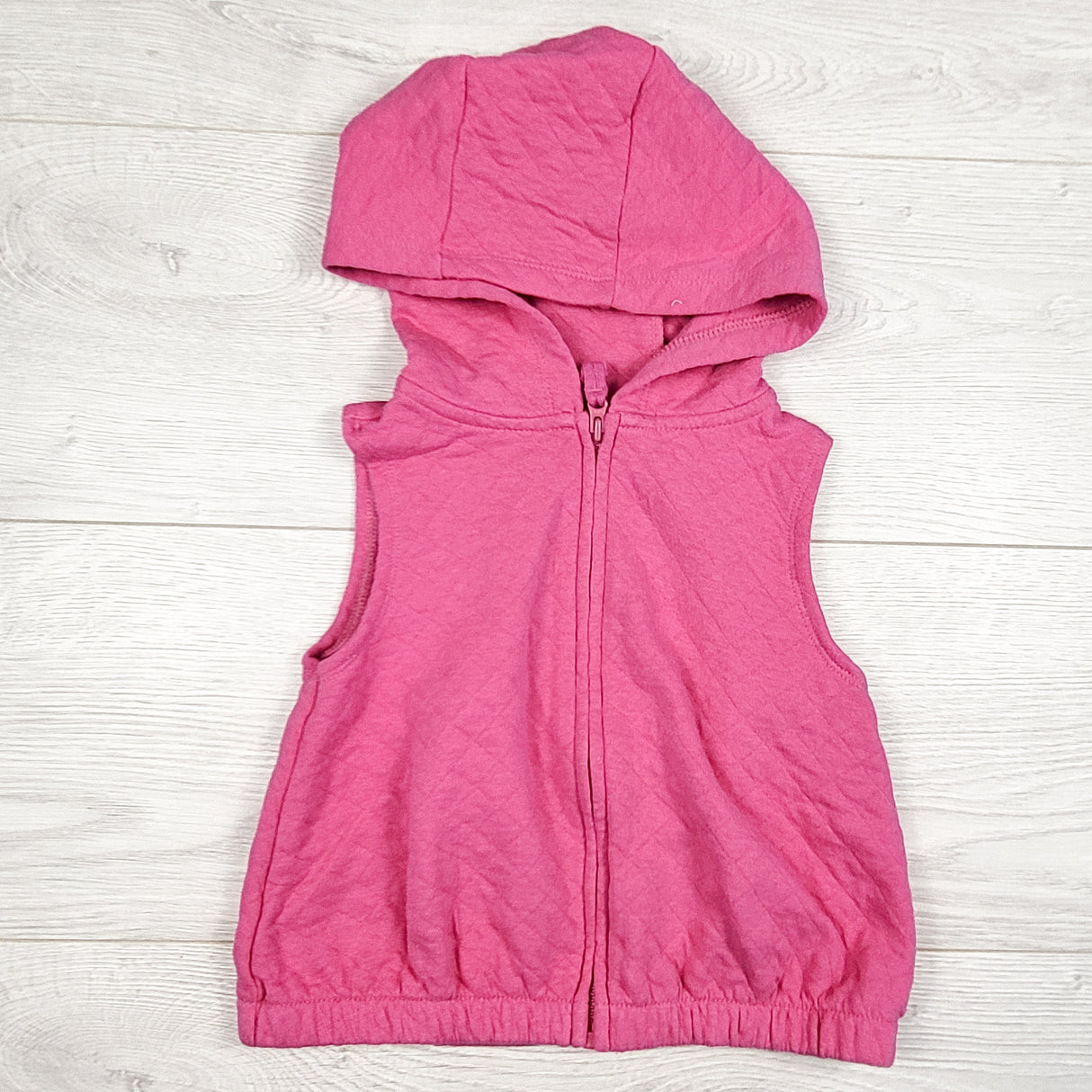 Carters pink hooded quilted cotton vest. Size 18 months