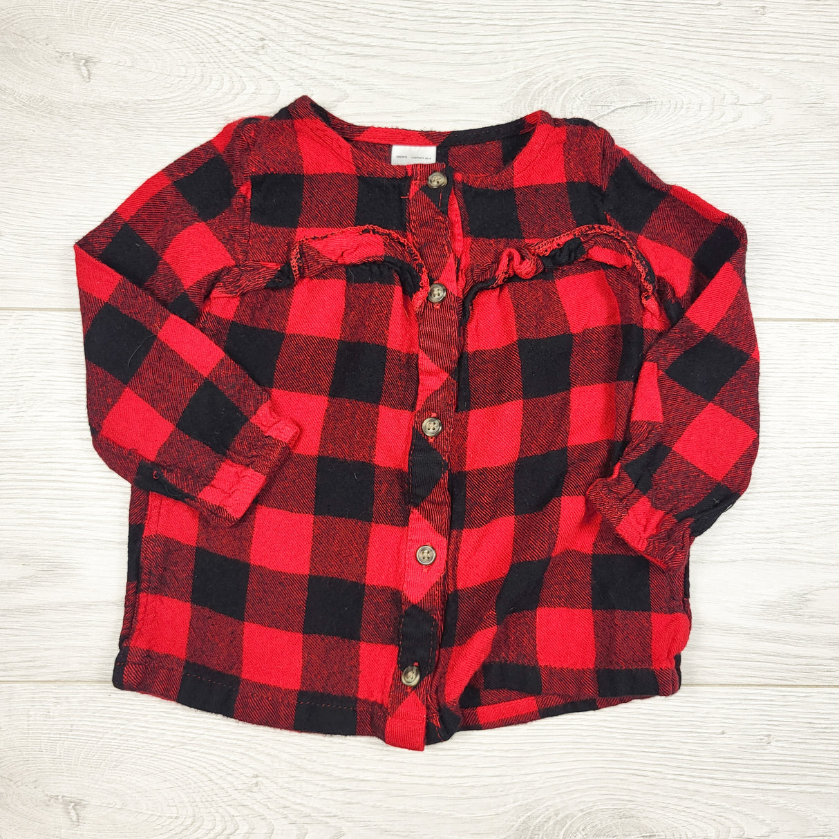 Carters red buffalo plaid flannel top. Size 18 months