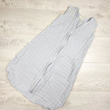 Mushie light blue muslin organic cotton sleep sack. Size 0-6 months