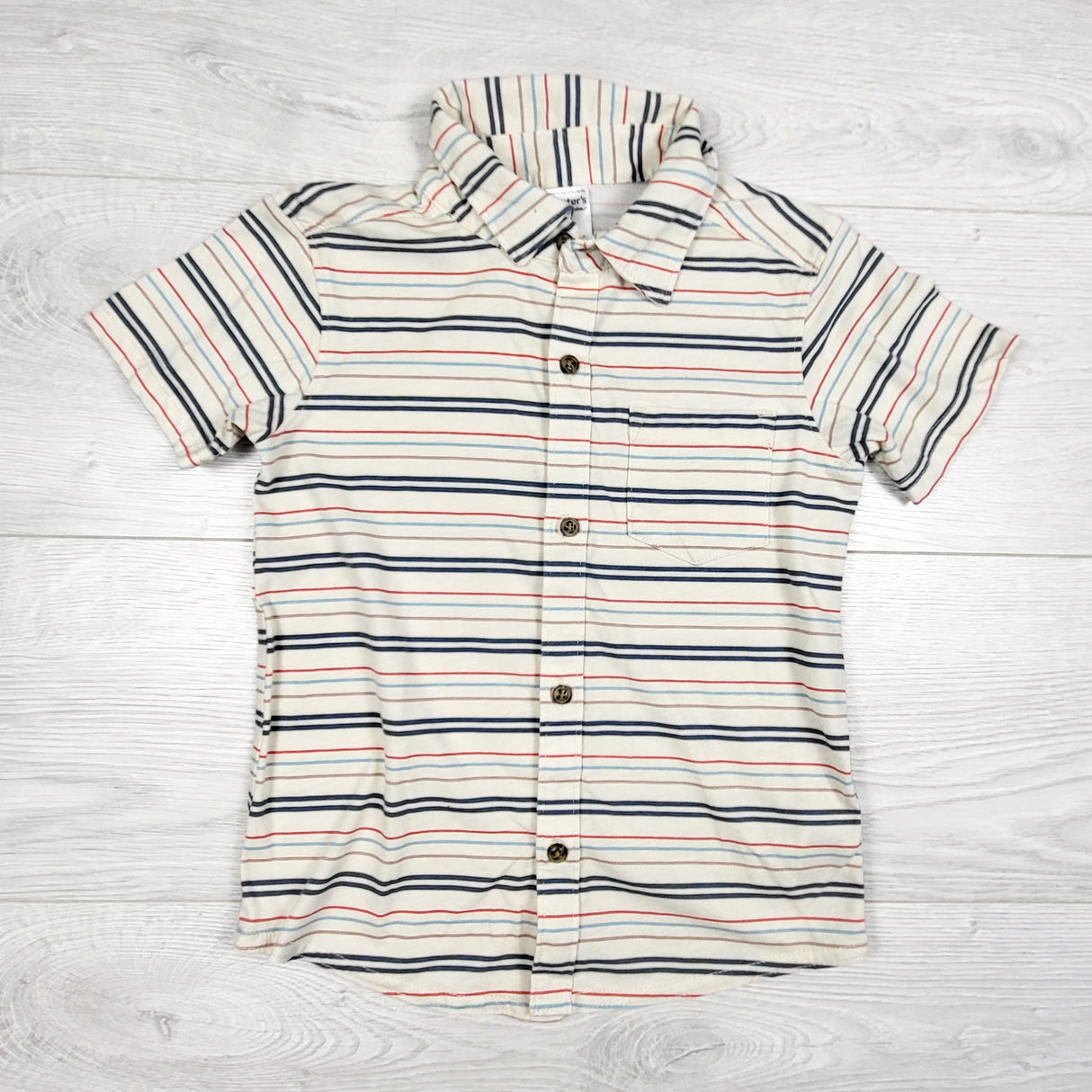 Child of Mine white striped collared button down shirt. Size 3T