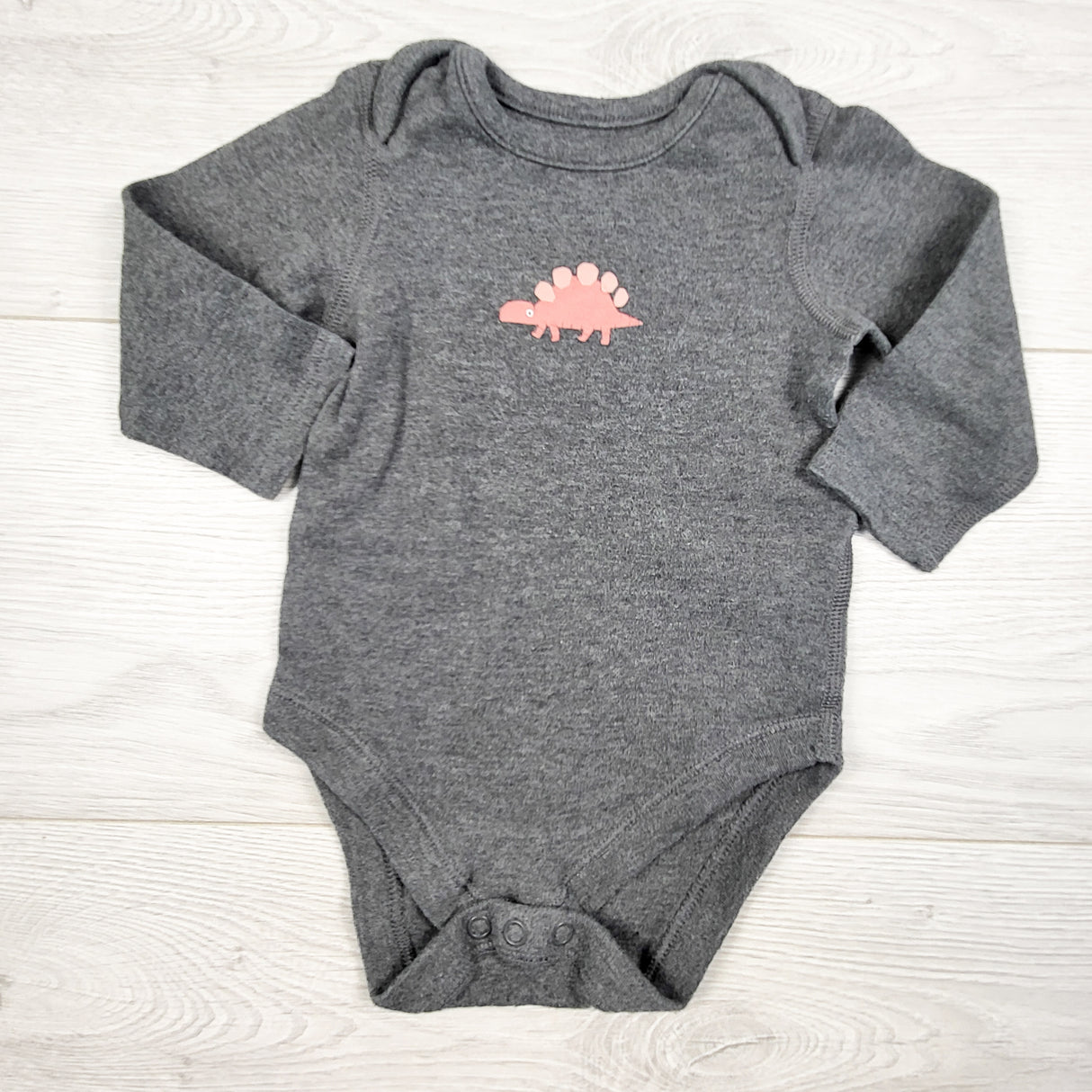 Marks and Spencer grey bodysuit with dinosaur. Size 12 months