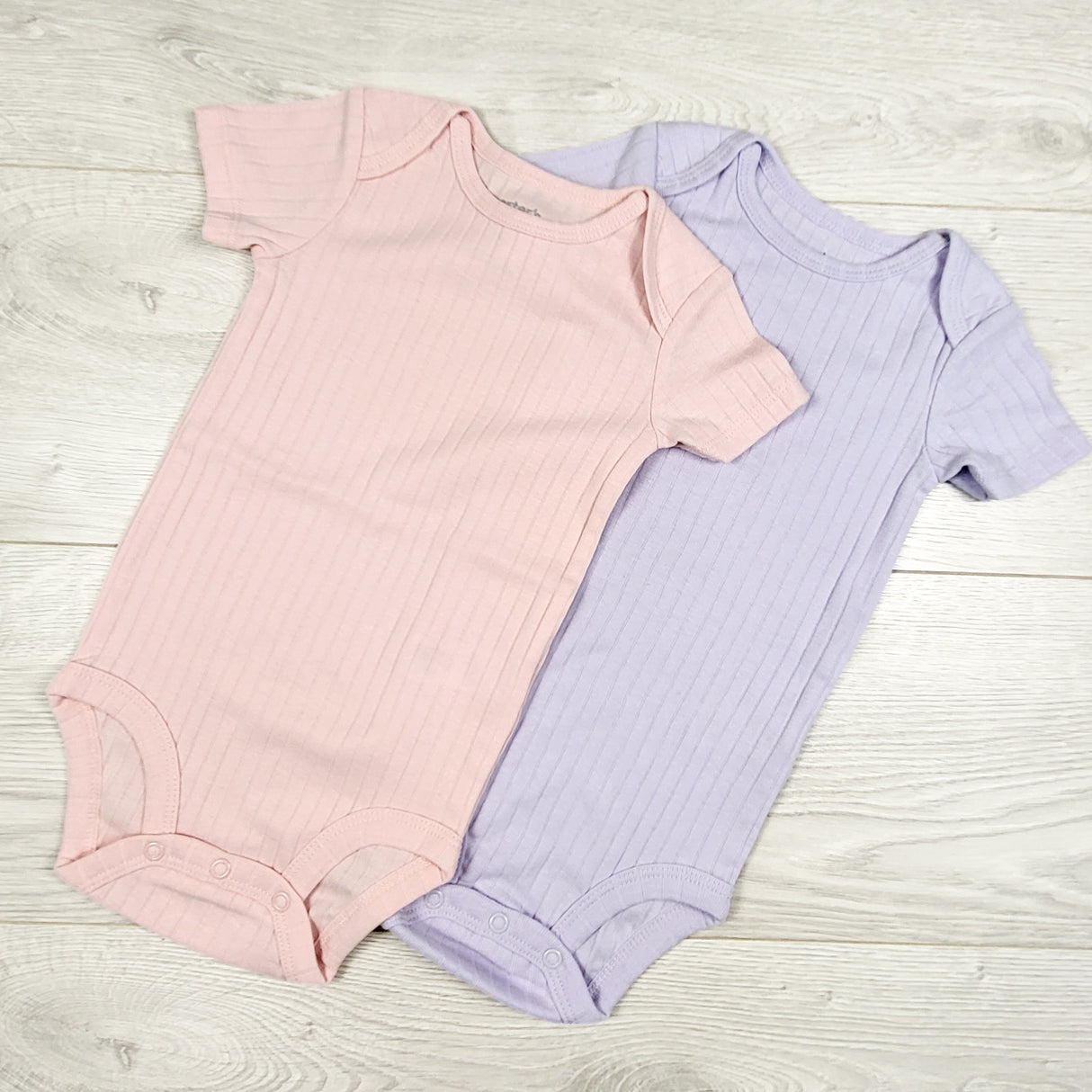 Child of Mine purple and pink ribbed bodysuits (2pcs.) Size 12 months