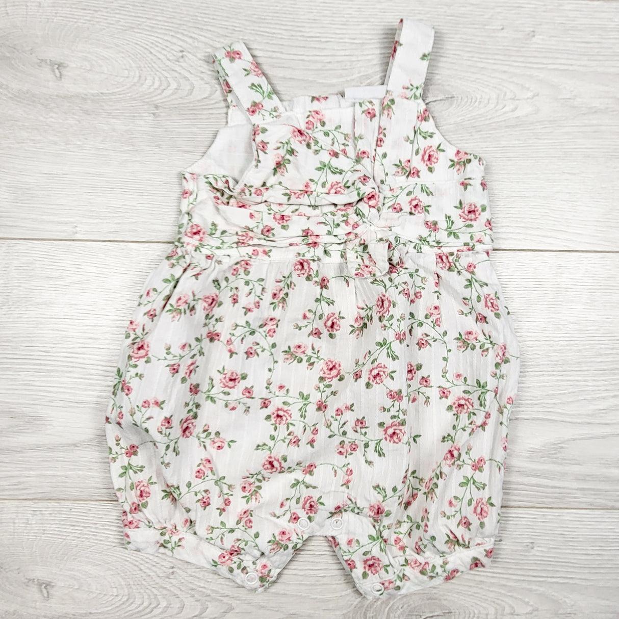 Laura Ashley London white floral print romper. Size 3-6 months