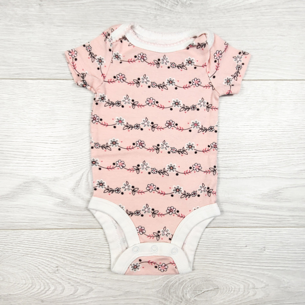 Koala Baby pink floral print bodysuit. Size 0-3 months