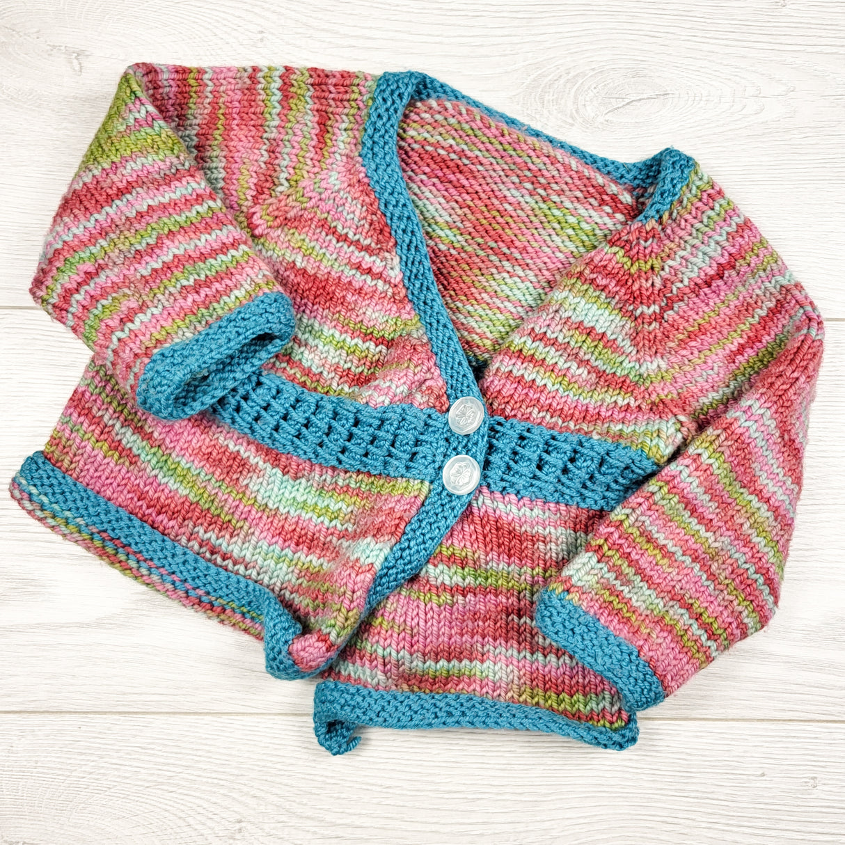 Handmade wrap style sweater. Approx 6 months
