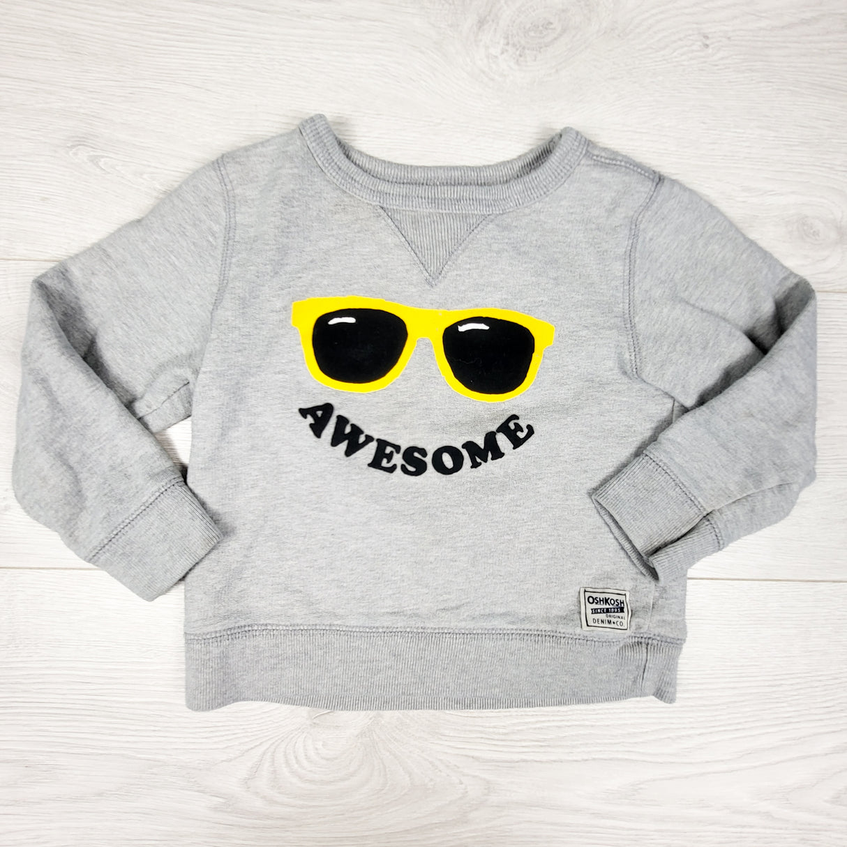 Oshkosh grey "Awesome" sweatshirt. Size 4T