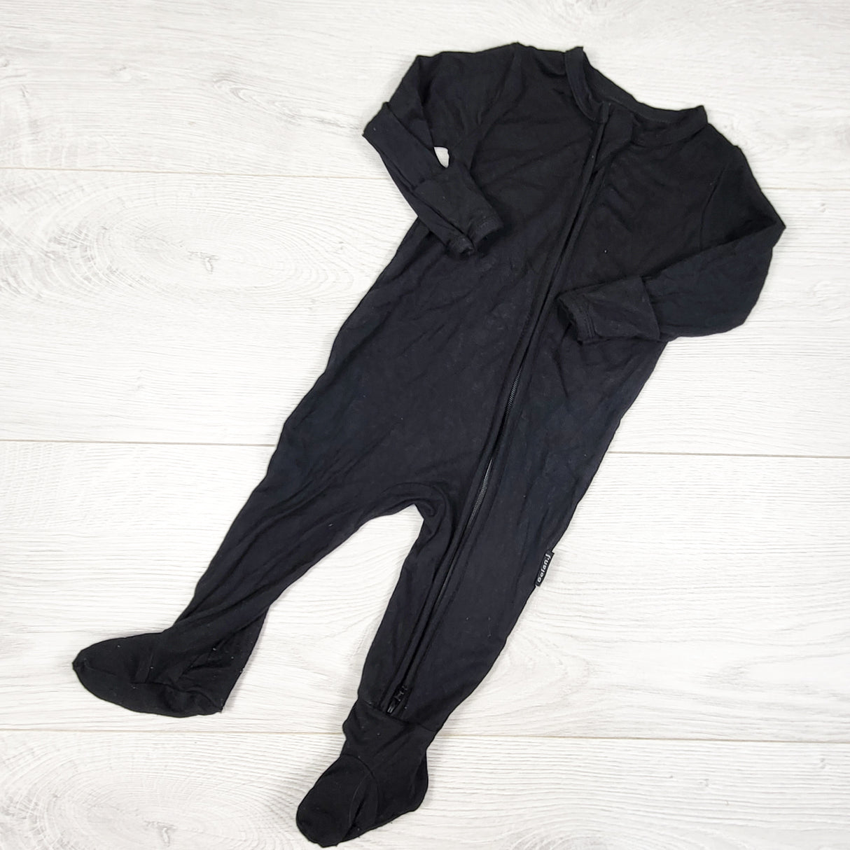 Belan J. black zippered bamboo sleeper. Size 3-6 months