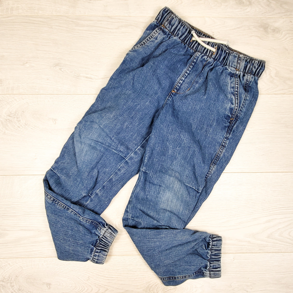 H and M denim drawstring joggers. Size 7/8
